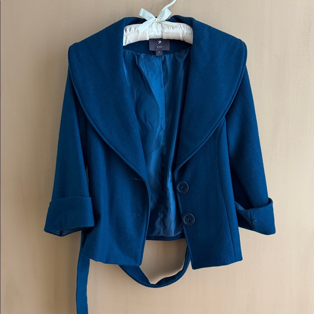 Forever 21 Teal Short Peacoat Jacket